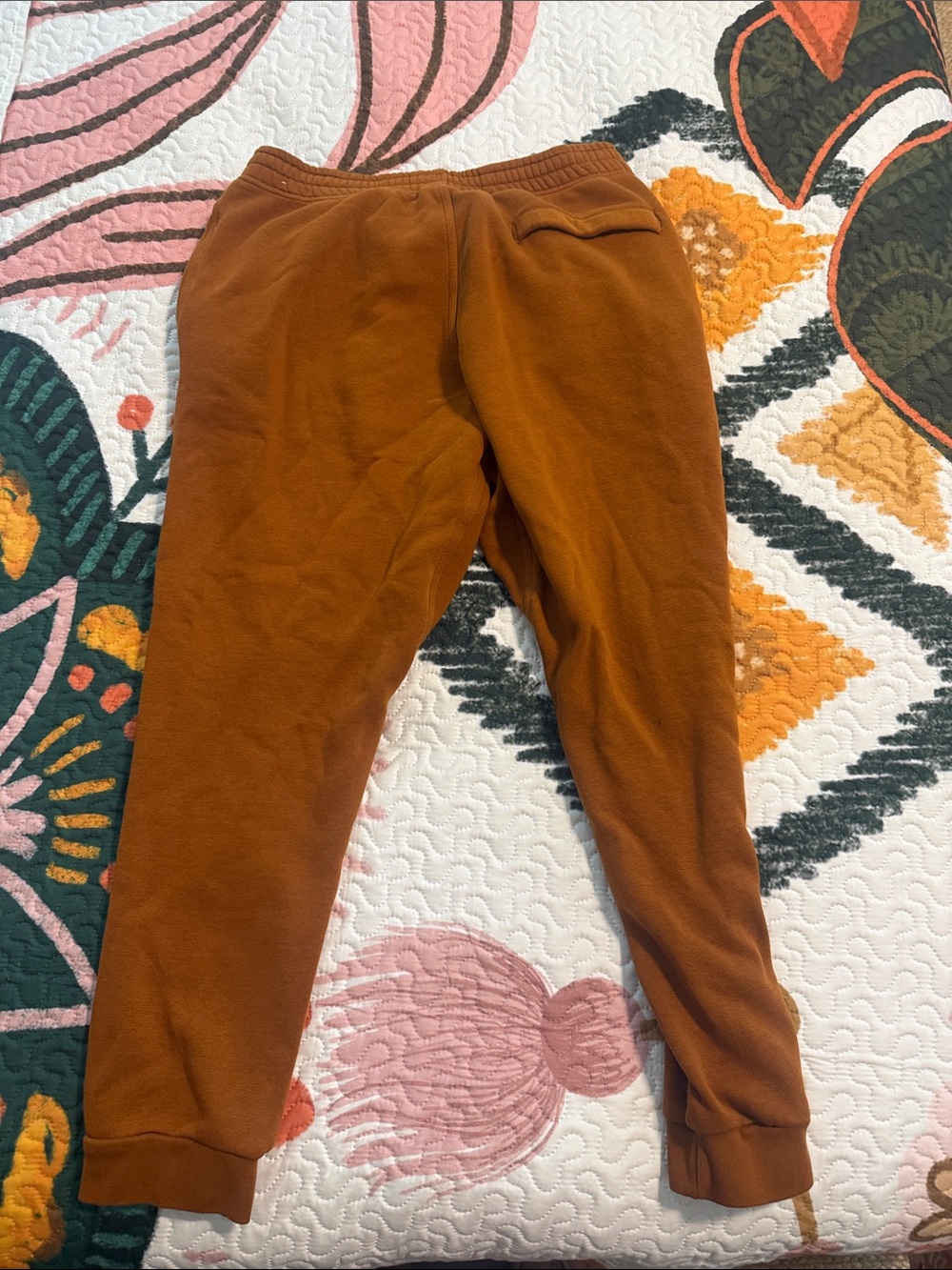 Nike Men’s Rust Orange Joggers with White Swoosh - Picture 4 of 4